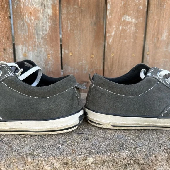 CONVERSE Men’s Gray White Leather Lo Top Sneakers Shoes Size 9.5 - Picture 9 of 13